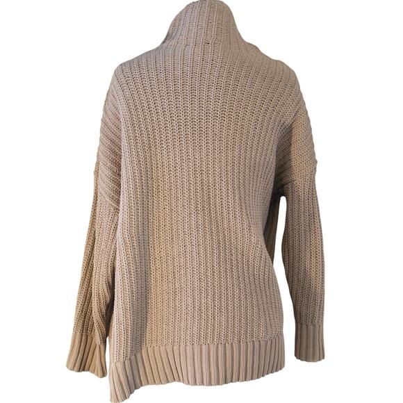 Aerie Taupe Chunky Knit Mock Neck Oversized Sweater Women Small | Fall | Winter - Picture 2 of 6